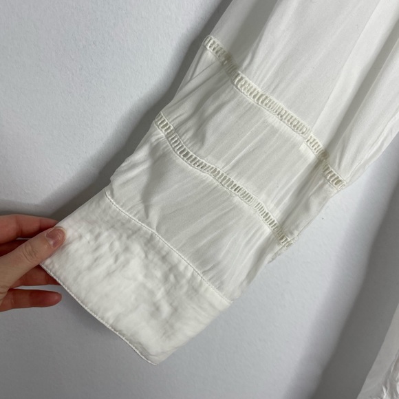 Zara lace embroidery semi sheer boho oversized blouse - Picture 4 of 10